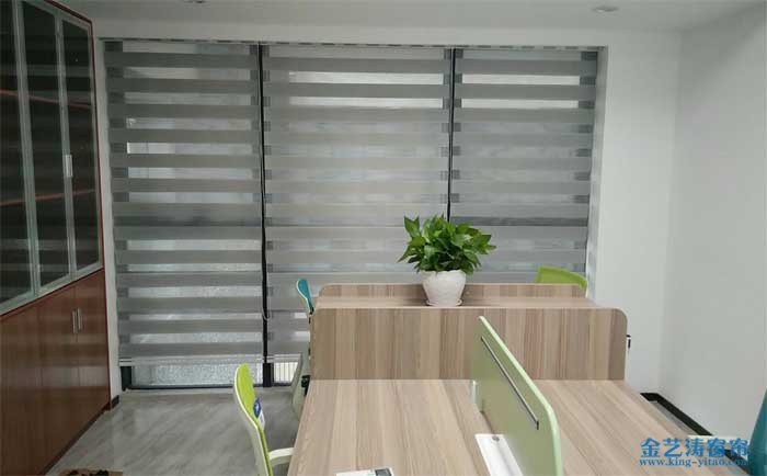 佛山南海區(qū)夏南路方舟一號營銷中心辦公室柔紗簾效果圖實拍 辦公室柔紗簾